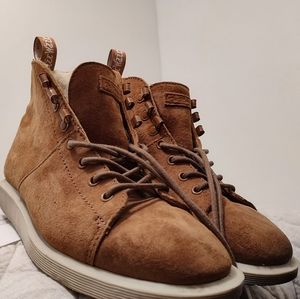 Dr. Martens Lesbootfl Leather Faux Fur Lined Ankle Boots Womens Sz 8 US